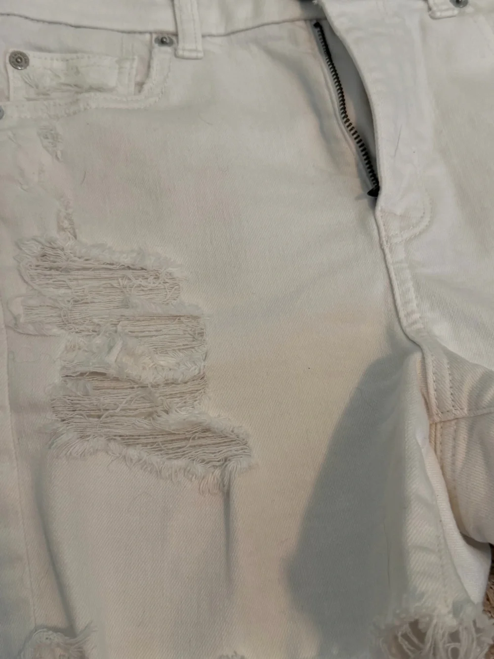 White Distressed Women’s Denim Shorts